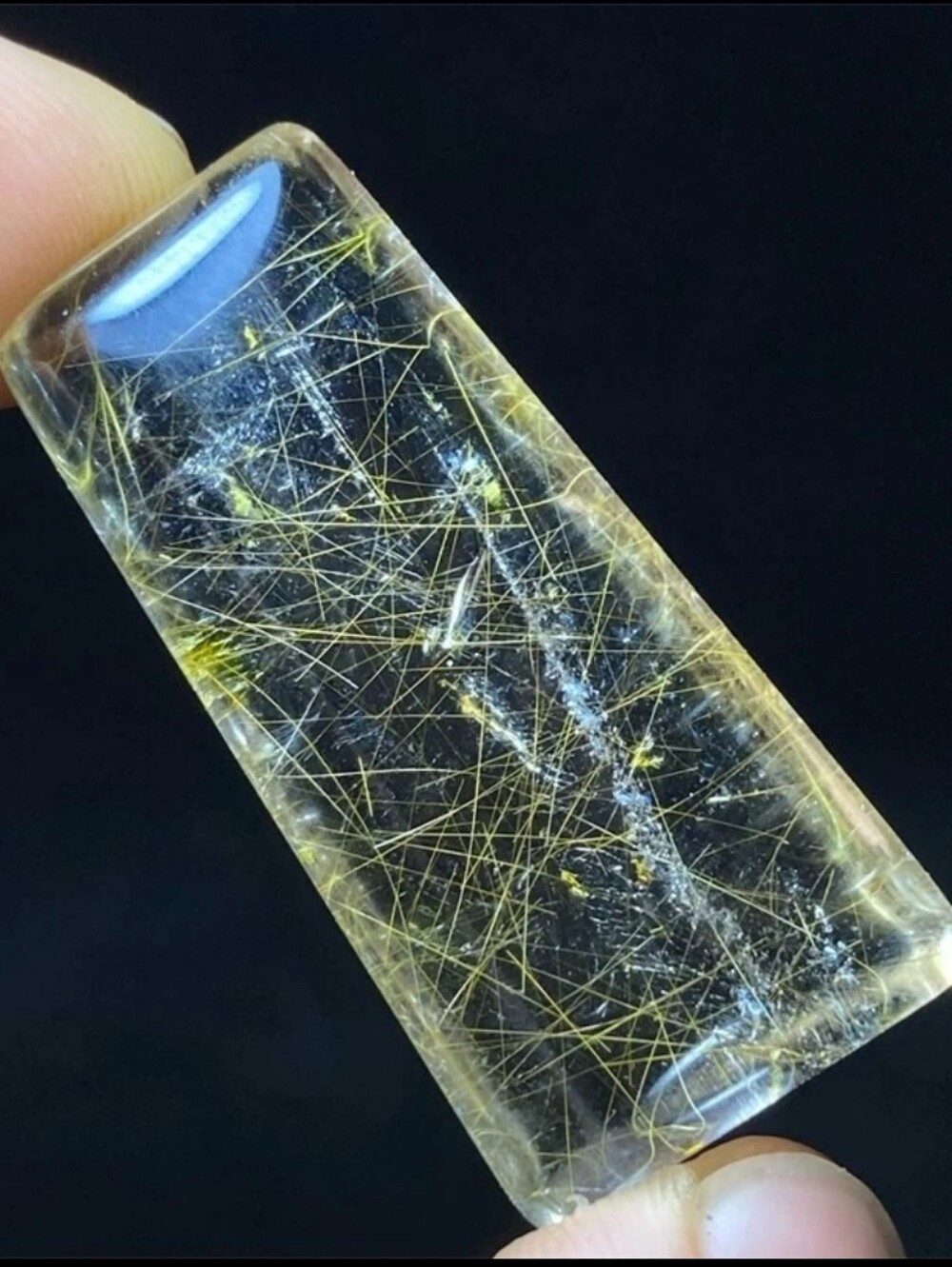 VERY HG Golden Rutilated Quartz-Fine Gold Needles Rare Window Clear Quartz-NEW✨️